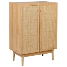 Beliani-NIVO-Dressoir-Lichtbruin-2deuren-HoutRotan
