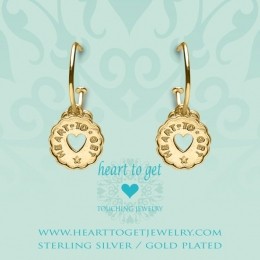HearttoGet925SterlingZilverenGoudkleurigeBohemianCoinHeartOorbellen