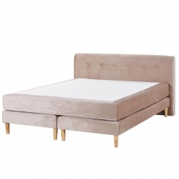 Beliani-MARQUISE-Tweepersoonsboxspring-Beige-160x200cm-Fluweel