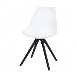 EssenceLegnoEetkamerstoelWit-ZwartHoutenOnderstel