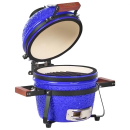 Beliani-KAMADO-Minihoutskoolgrill-Blauw-Keramiek