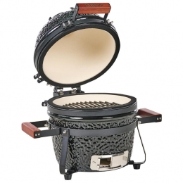 Beliani-KAMADO-Minihoutskoolgrill-Zwart-Keramiek