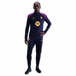 NikeFCBarcelonaStrikeTrainingspak14-Zip2025-2026DonkerblauwFelpaarsGoud