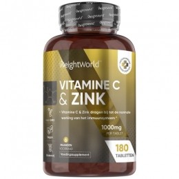 VitamineCampZink-1000mgVitamineC10mgZink-180Tabletten-Vitaminec1000mg-Voor6maanden