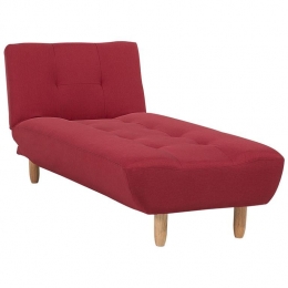 Beliani-ALSTEN-Chaiselongue-Rood-Symmetrisch-Polyester