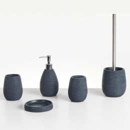 Beliani-QUILCA-Badkameraccessoireset-Donkerblauw-Polyresin