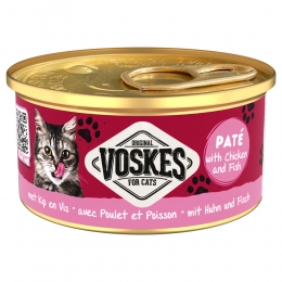 24xVoskesKattenvoerNatPatKipVis85gr