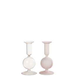 J-LinekaarshouderBal-glas-transparantlichtroze-2stuks