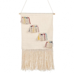 Beliani-BUREWALA-Wanddecoratie-Lichtbeige-Katoen