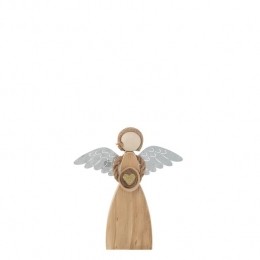 J-LinefiguurEngelHart-houtmetaal-bruin