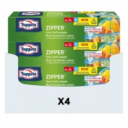 ToppitsZipperMulti-FunctioneleZakken3liter4x8stuks