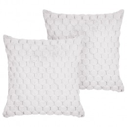 Beliani-PURSLANE-Setvan2kussens-Wit-43x43cm-Nepbont