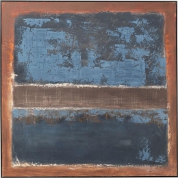 SchilderijSilence120x120cmblauwKareDesign