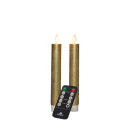 Dinerkaarswaxledbewegendevlamopbatterijmetafstandsbediening2stuksh18cmgoud-Annascollection