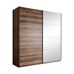 Meubella-KledingkastBrown-Eiken-180cm-Metspiegel
