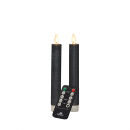 Dinerkaarswaxledbewegendevlamopbatterijmetafstandsbediening2stuksh18cmgrijs-Annascollection