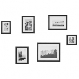 Beliani-ZINIARE-FotolijstSetvan6-Zwart-StaandLiggend-MDF