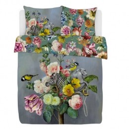 JetOriginalsDekbedovertrekKatoenSatijnFloralAnimal-blauw