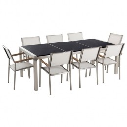 Beliani-GROSSETO-Tuinsetvoor8-Zwart-Graniet