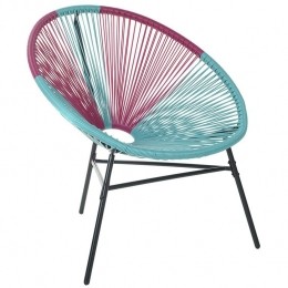Beliani-ACAPULCO-Tuinstoel-RozeTurquoise-PErotan