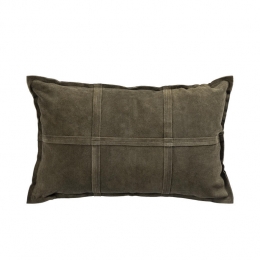 PTMDCobieGreenSuedeLeatherCushionRectangle