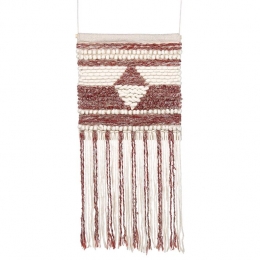 Beliani-SAIF-Wanddecoratie-Donkerrood-Wol