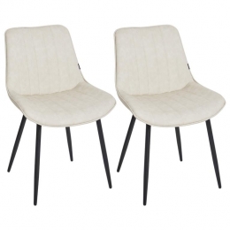 Beliani-DUBROVNIK-Eetkamerstoelsetvan2-Lichtbeige-Kunstleer