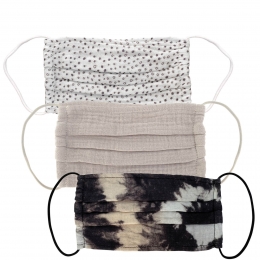 KitschCottonFaceMask3PieceSetVariousColours-Neutral