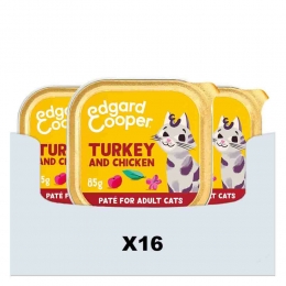 16xEdgardCooperKattenvoerAdultPateKalkoen-Kip85gr