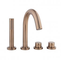 BadrandthermostaatAfbouwdeelWiesbadenCaral4-gatsGeborsteldBronsKoper