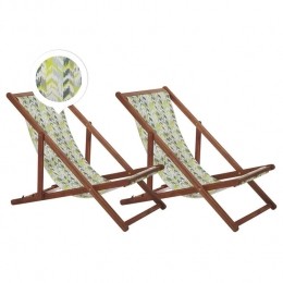 Beliani-ANZIO-Strandstoelsetvan2-DonkerhoutGeel-Polyester
