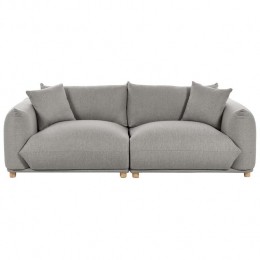 Beliani-LUVOS-Driezitsbank-Lichtgrijs-Polyester