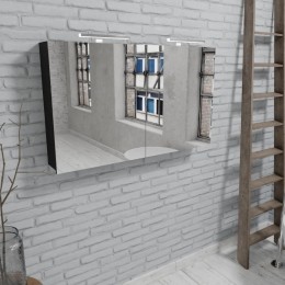 ZaroBeammatzwartespiegelkast120x70x16cm2deuren