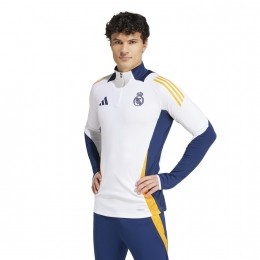 adidasRealMadridTrainingstrui14-Zip2024-2025WitDonkerblauw