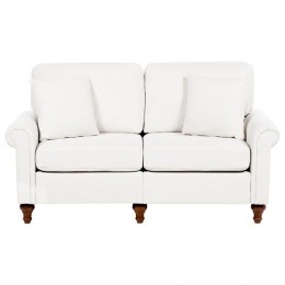 Beliani-GINNERUP-Tweezitsbank-Gebrokenwit-Polyester