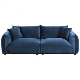 Beliani-LUVOS-Driezitsbank-Donkerblauw-Fluweel