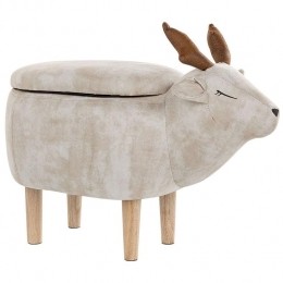 Beliani-REINDEER-Hocker-Beige-Polyester