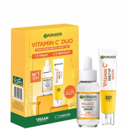 GarnierVitaminCBrighteningSerumGlowUVFluidSPF50FaceDuoSet