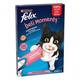 11xFelixDeliMomentsLiquidKattensnackZalm4x10gr