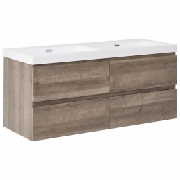 Beliani-VIEDMA-Wandgemonteerdedubbelewastafelkast-Taupe-MDF