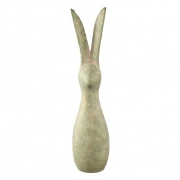 PTMDRemyGreenCementRabbitShapedStatueEarsUpXL