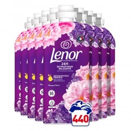 8xLenorWasverzachterBloemenboeket55Wasbeurten1155ml