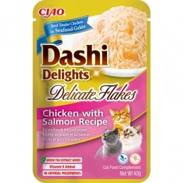 CiaoDashiDelightsDelicateFlakesKattenvoerNatChickenSalmon40gr
