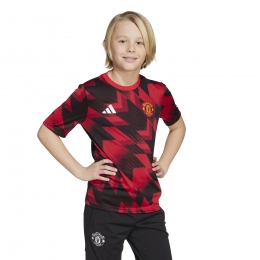 adidasManchesterUnitedPre-MatchTrainingsshirt2025-2026KidsRoodZwartWit