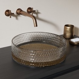 WaskomRihoGlamourRond355cmRuitpatroonGoldGlass