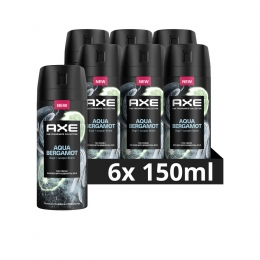 6xAxeDeodorantBodysprayAquaBergamot150ml