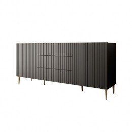 Meubella-DressoirKing-Matzwart-180cm-Metlades