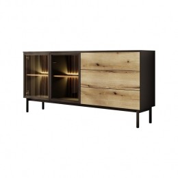 Meubella-DressoirLudwig-Zwart-Eiken-180cm