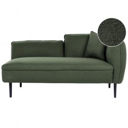 Beliani-CHEVANNES-Chaiselongue-Donkergroen-Boucle