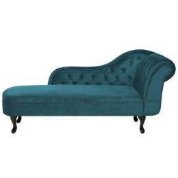 Beliani-NIMES-Chaiselongue-Blauwgroen-Rechterzijde-Fluweel